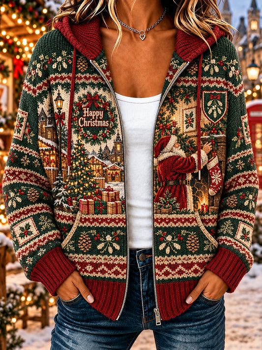Women's UK Christmas Faux Sweater Coat