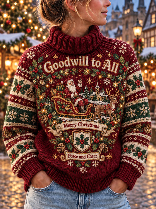 Women's UK Christmas Turtleneck Sweater