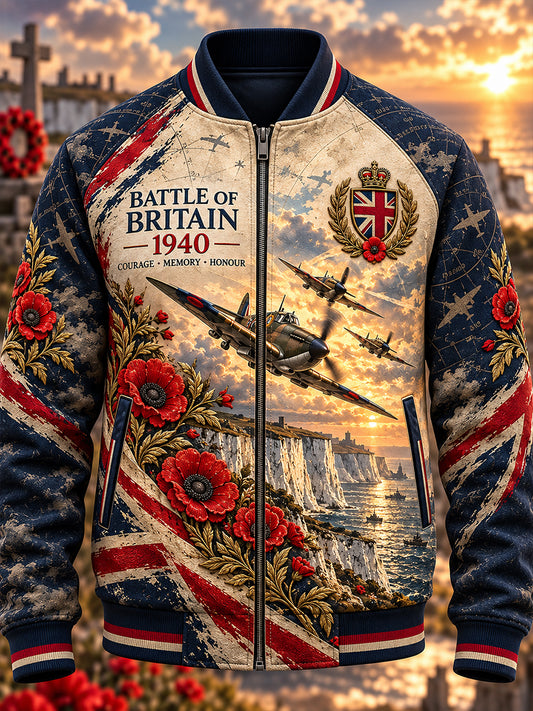 Men's British Veterans Remembrance Day Printed Monkey Jacket