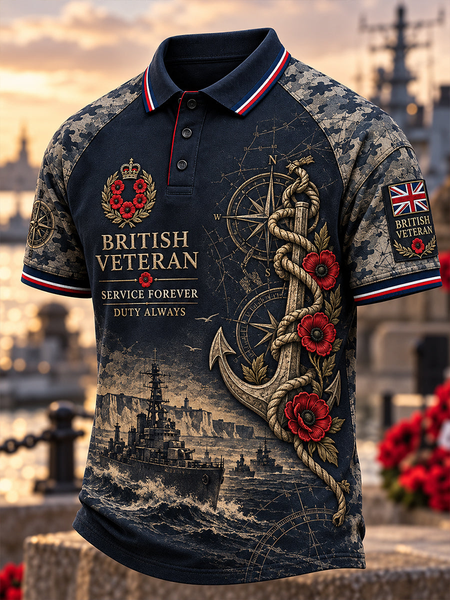 Men's British Veterans Remembrance Day Short Sleeves Shirt