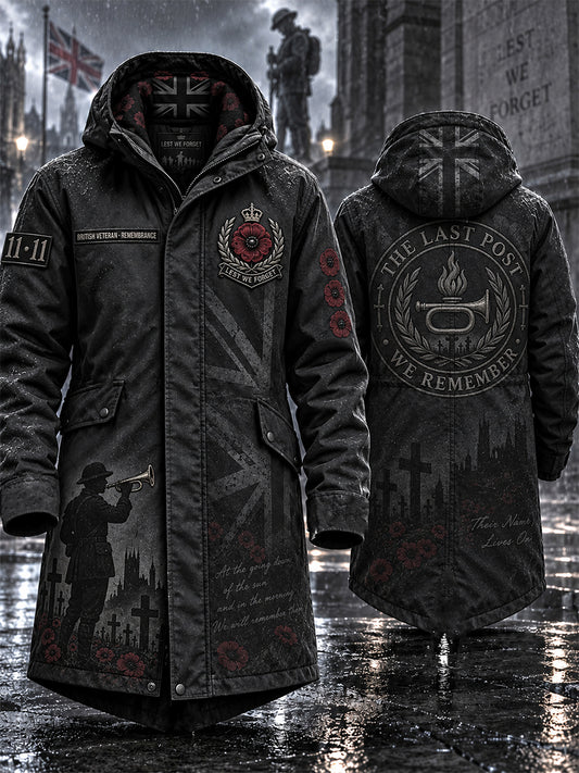 Men's Remembrance Day Lest We Forget Long Coat