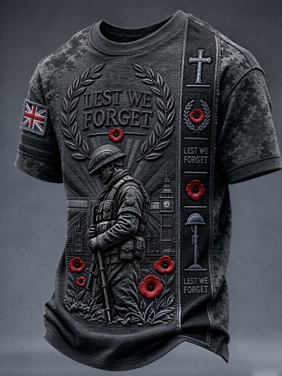 Men's Remembrance Day Lest We Forget Short Sleeves T-shirt