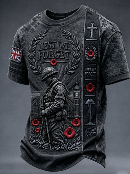 Men's Remembrance Day Lest We Forget Short Sleeves T-shirt