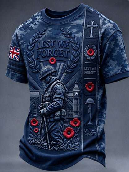 Men's Remembrance Day Lest We Forget Short Sleeves T-shirt
