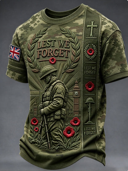Men's Remembrance Day Lest We Forget Short Sleeves T-shirt